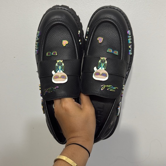 Karl Lagerfeld Black Embellished Loafers - Picture 3 of 5
